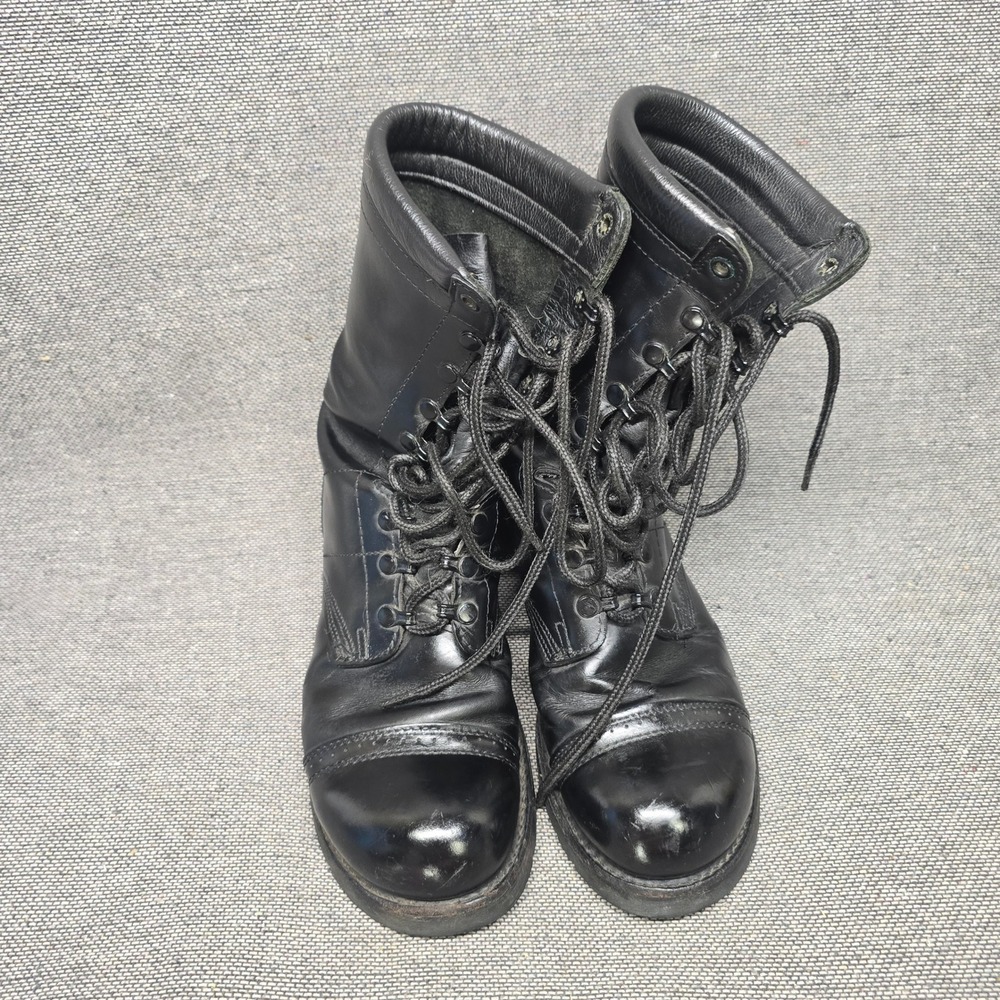 Corcoran Mens Black Leather Jump Boots Military Cap Toe Vibram Sole Made in USA